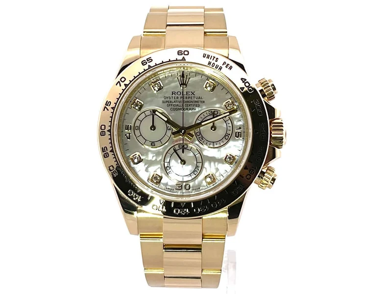 Rolex Cosmograph Daytona 116508 Gelbgold Perlmutt Diamant aus 2017