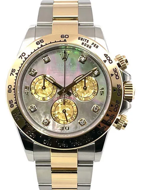 Rolex Daytona Edelstahl - Gelbgold 116503 Dunkles Perlmutt Diamant aus 2020 LC100