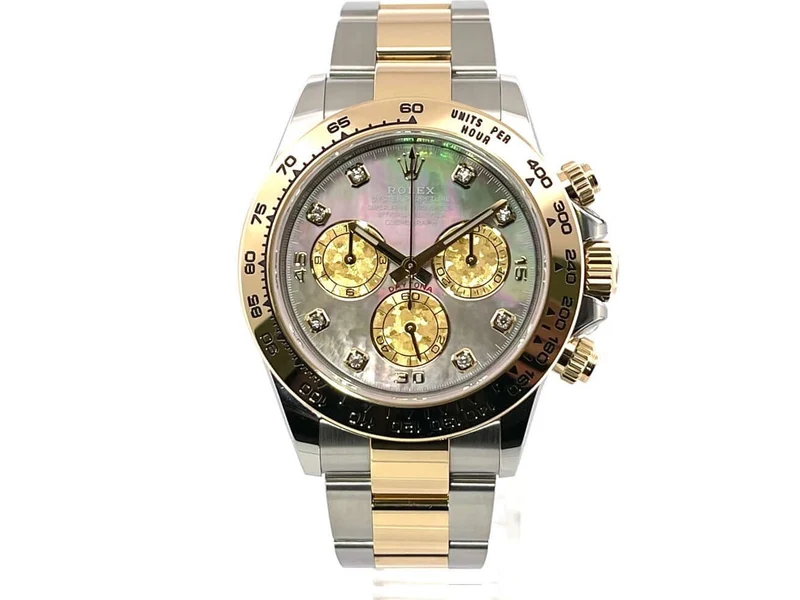 Rolex Daytona Edelstahl - Gelbgold 116503 Dunkles Perlmutt Diamant aus 2020 LC100