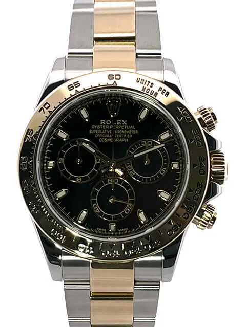 Rolex Daytona Edelstahl Gelbgold 116503 Schwarz aus 2018