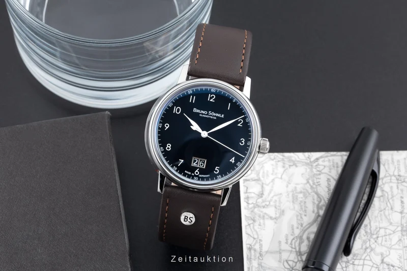 Bruno Söhnle Glashütte Bergamo Big steel quartz men's watch 17-13234-331 [2601715]