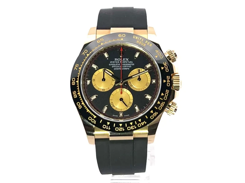 Rolex Daytona 116518LN Gelbgold Oysterflex Schwarz Champagner