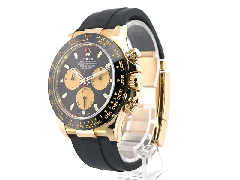 Rolex Daytona 116518LN Gelbgold Oysterflex Schwarz Champagner