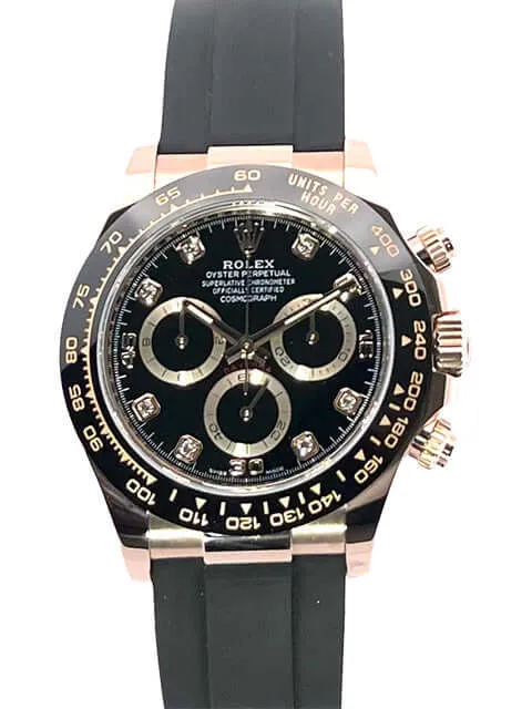 Rolex Daytona 116515 LN Everose-Gold Schwarz Diamant Oysterflex