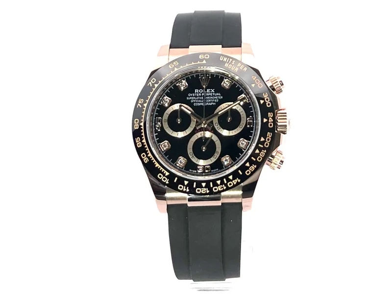 Rolex Daytona 116515 LN Everose-Gold Schwarz Diamant Oysterflex
