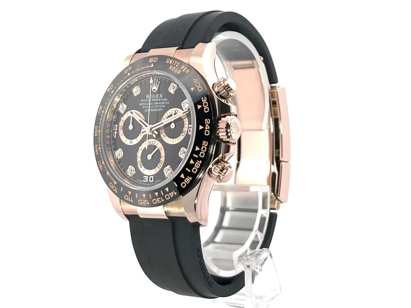Rolex Daytona 116515 LN Everose-Gold Schwarz Diamant Oysterflex
