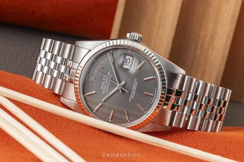 Rolex Datejust steel / white gold automatic men's watch 16014 LP: 7500EUR [2301192]
