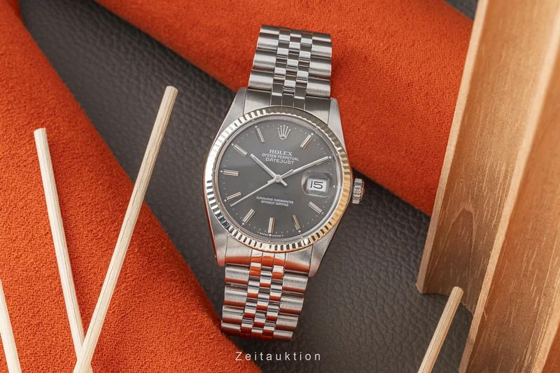 Rolex Datejust steel / white gold automatic men's watch 16014 LP: 7500EUR [2301192]