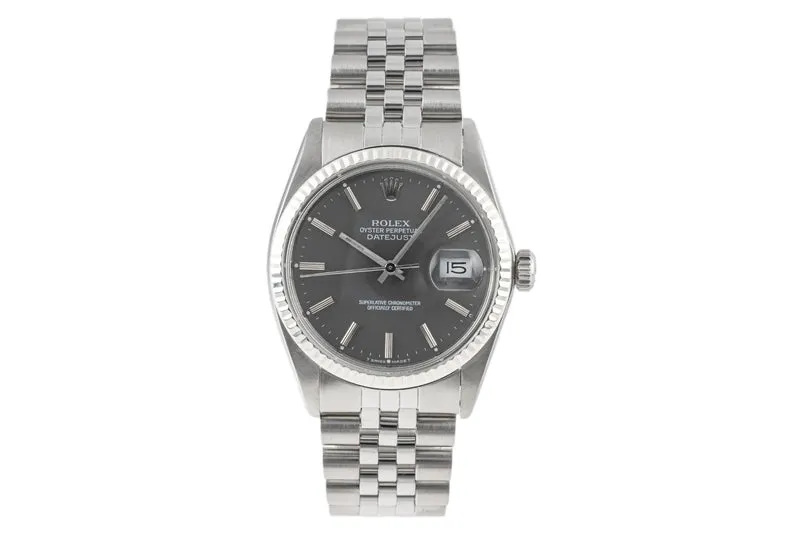 Rolex Datejust steel / white gold automatic men's watch 16014 LP: 7500EUR [2301192]