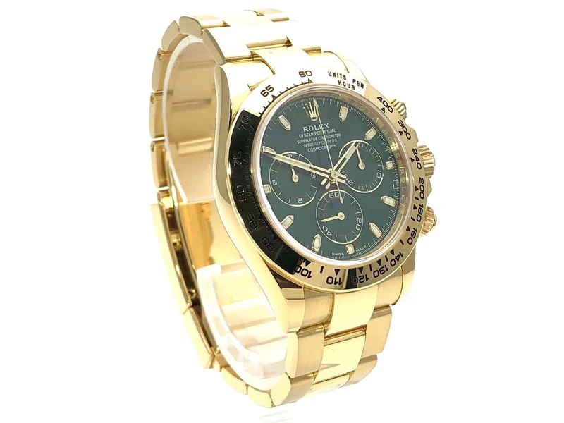 Rolex Cosmograph Daytona Gelbgold 116508 Grün LC100 aus 2017