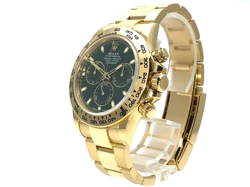 Rolex Cosmograph Daytona Gelbgold 116508 Grün LC100 aus 2017