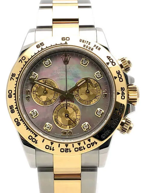 Rolex Daytona Edelstahl - Gelbgold 116503 Dunkles Perlmutt Diamant