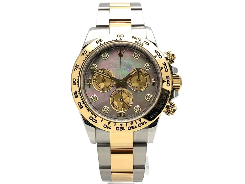 Rolex Daytona Edelstahl - Gelbgold 116503 Dunkles Perlmutt Diamant