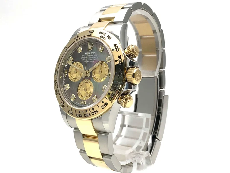 Rolex Daytona Edelstahl - Gelbgold 116503 Dunkles Perlmutt Diamant
