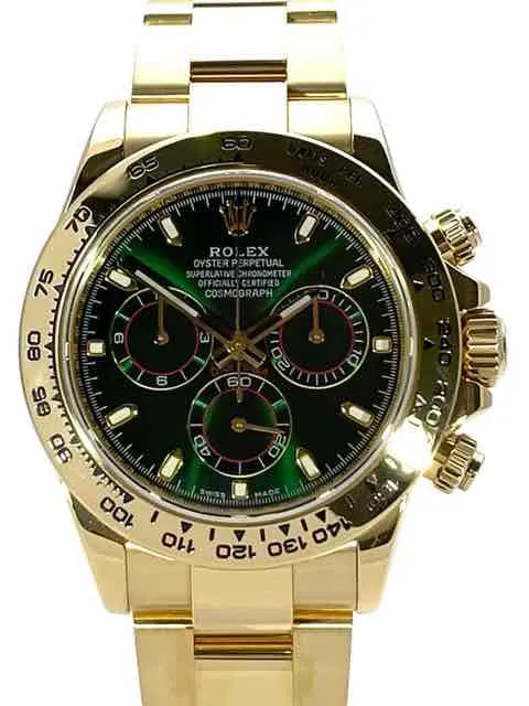 Rolex Daytona Gelbgold 116508 grünes aftermarket Zifferblatt 2017 LC100