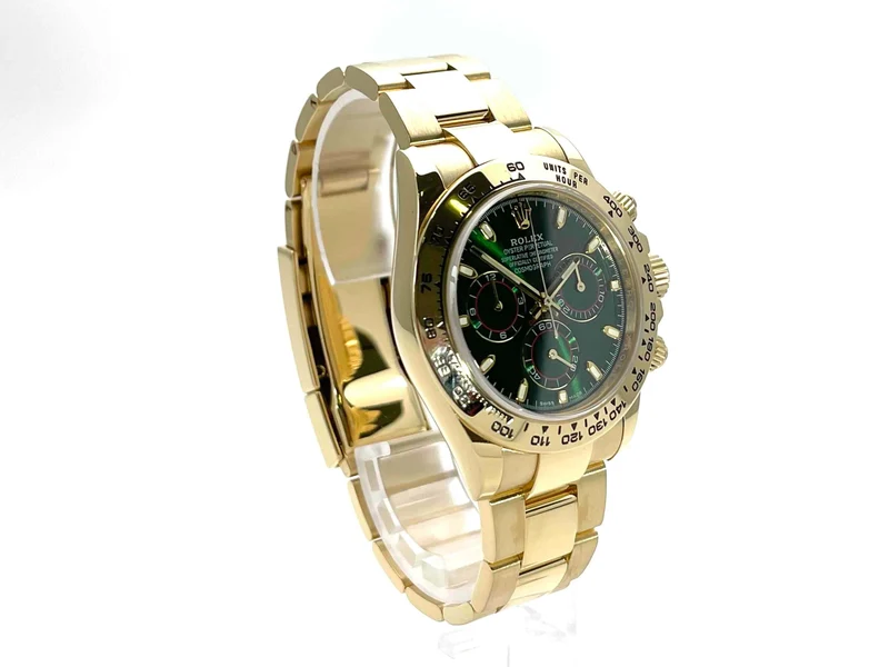 Rolex Daytona Gelbgold 116508 grünes aftermarket Zifferblatt 2017 LC100