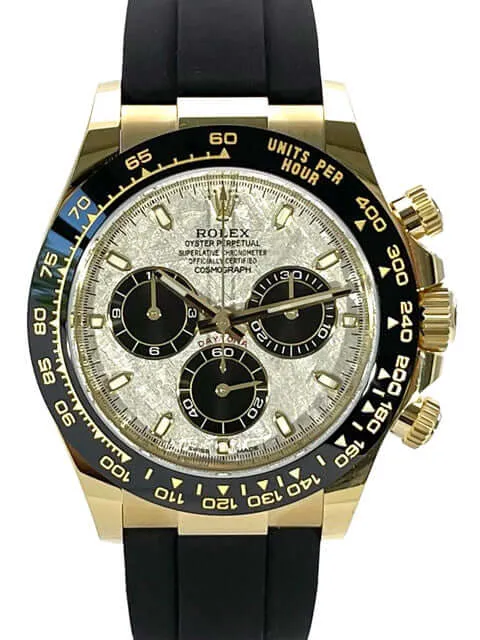 Rolex Daytona 116518LN Gelbgold Oysterflex Meteorit Schwarz