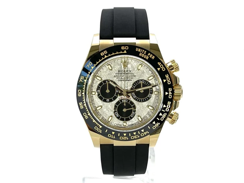 Rolex Daytona 116518LN Gelbgold Oysterflex Meteorit Schwarz