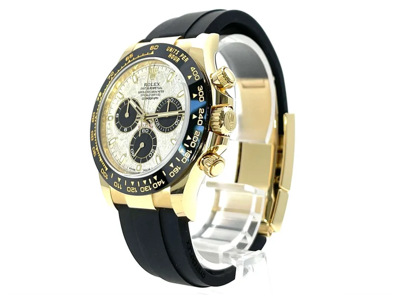 Rolex Daytona 116518LN Gelbgold Oysterflex Meteorit Schwarz