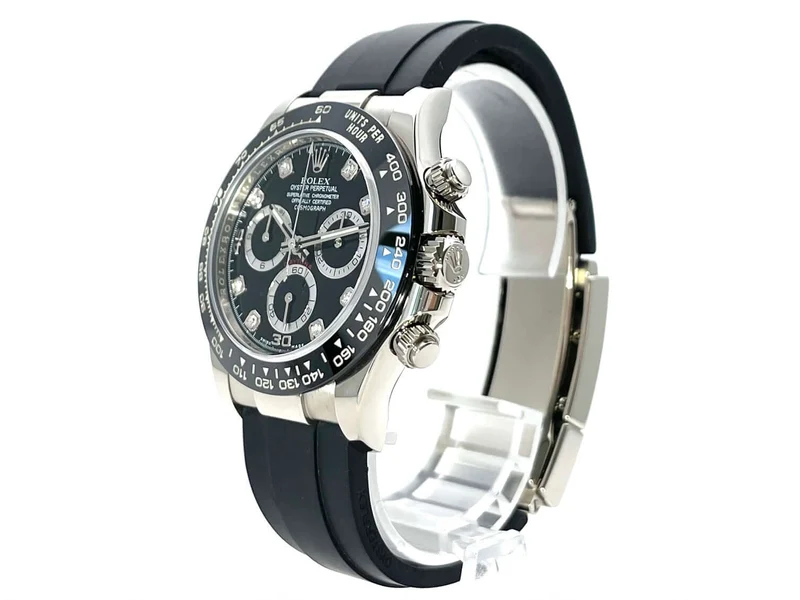 Rolex Daytona 116519LN Weißgold Oysterflex Schwarz Diamant aus 2017