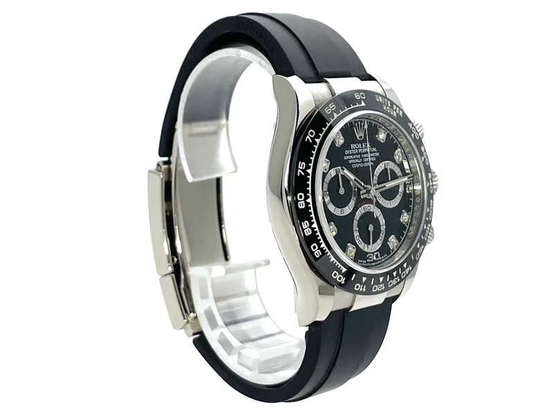 Rolex Daytona 116519LN Weißgold Oysterflex Schwarz Diamant aus 2017