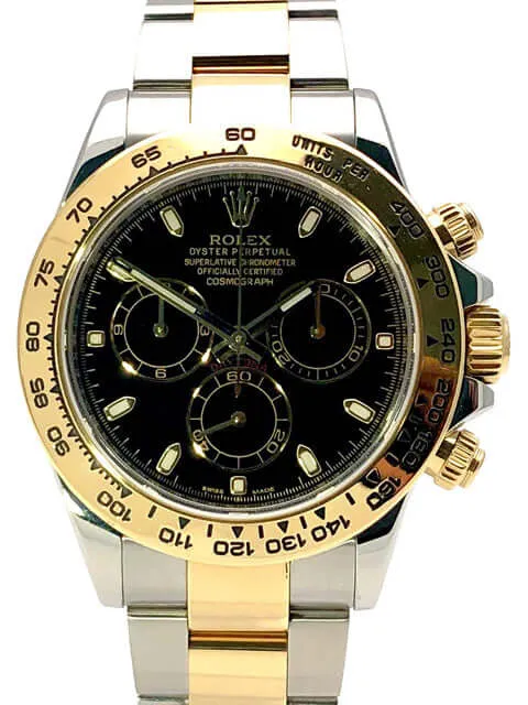 Rolex Daytona Edelstahl Gelbgold 116503 Schwarz aus 2016