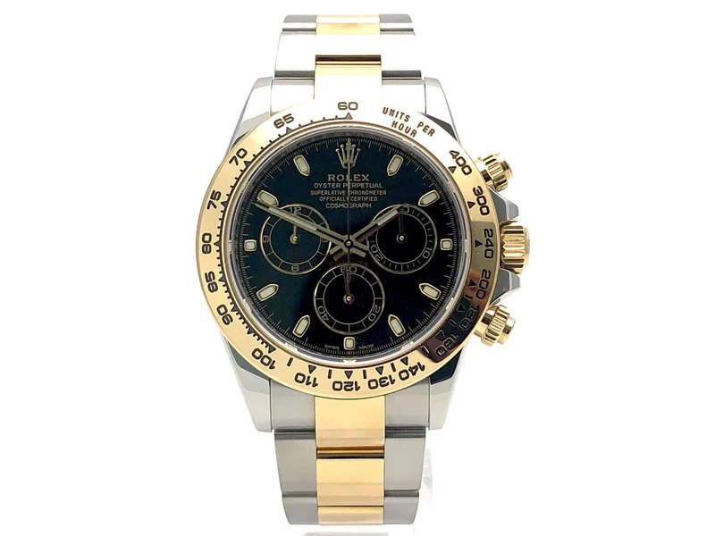 Rolex Daytona Edelstahl Gelbgold 116503 Schwarz aus 12-2019