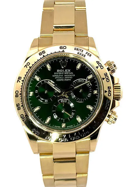 Rolex Cosmograph Daytona Gelbgold 116508 Grün