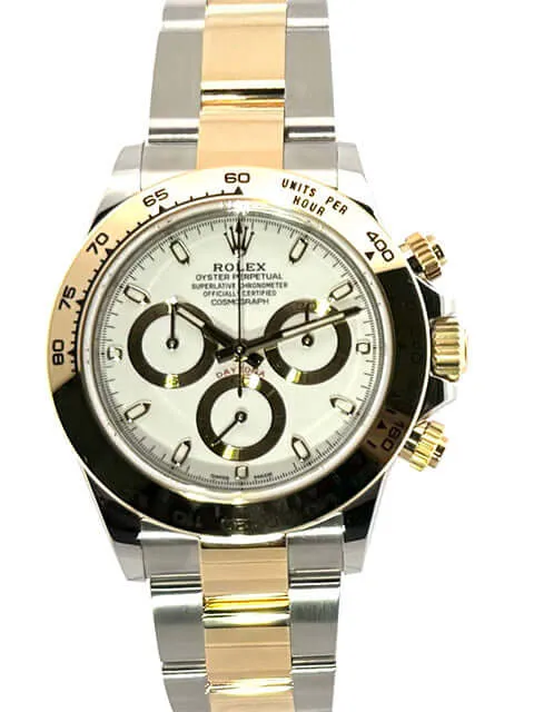 Rolex Daytona Edelstahl Gelbgold 116503 Weiss