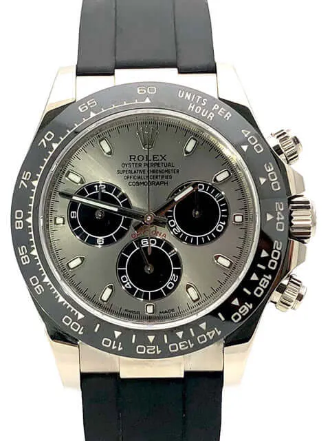 Rolex Daytona 116519LN Weißgold Oysterflex Grau aus 2017
