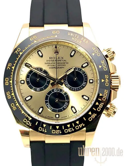 Rolex Daytona 116518LN Gelbgold Oysterflex Champagnerfarben aus 2019 LC100