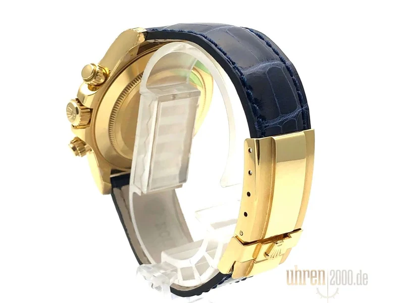 Rolex Cosmograph Daytona 116518 Gelbgold Leder Blau verklebt LC100