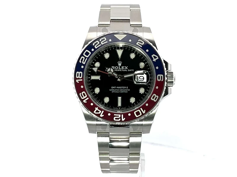 Rolex GMT Master II Edelstahl 126710BLRO Oyster-Band Schließe verklebt 2022