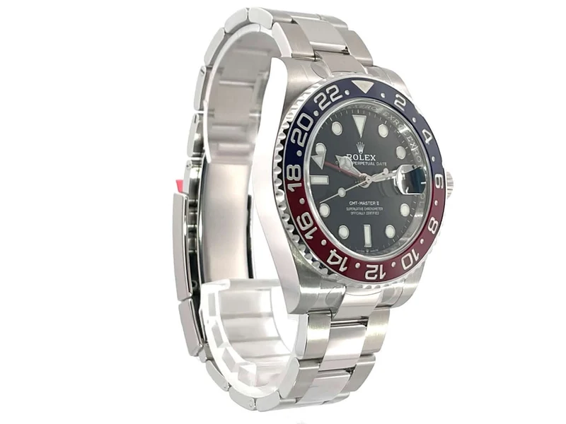 Rolex GMT Master II Edelstahl 126710BLRO Oyster-Band Schließe verklebt 2022