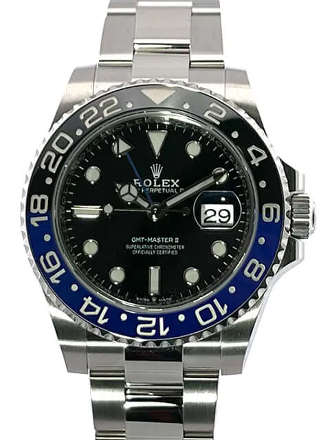 Rolex GMT Master II Edelstahl 126710BLNR Oyster-Band ungetragen 2021