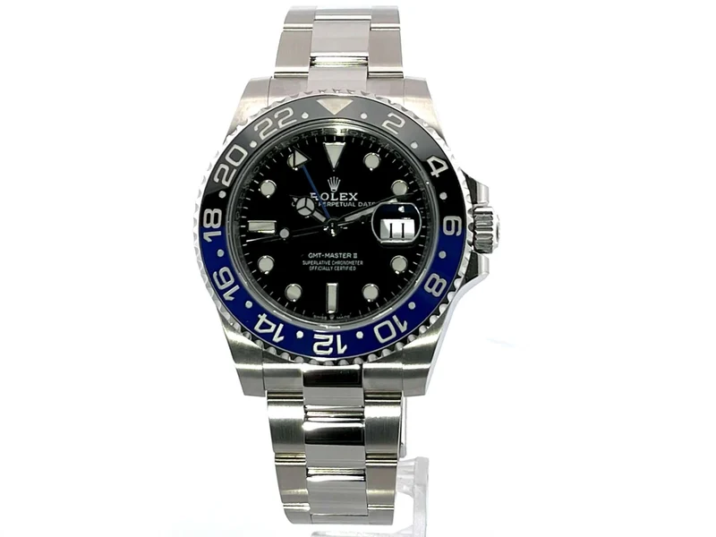 Rolex GMT Master II Edelstahl 126710BLNR Oyster-Band 11-2021 verklebt