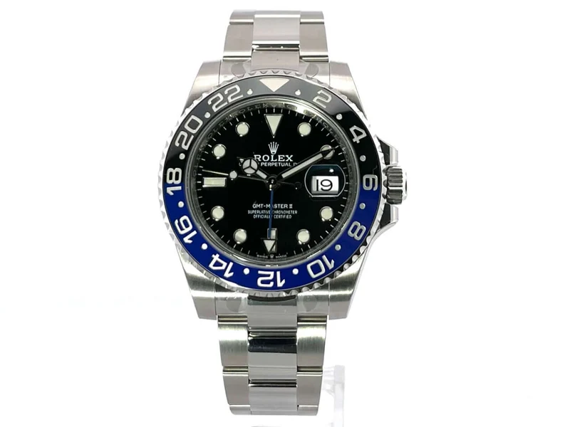Rolex GMT Master II Edelstahl 126710BLNR Oyster-Band 12-2021 verklebt