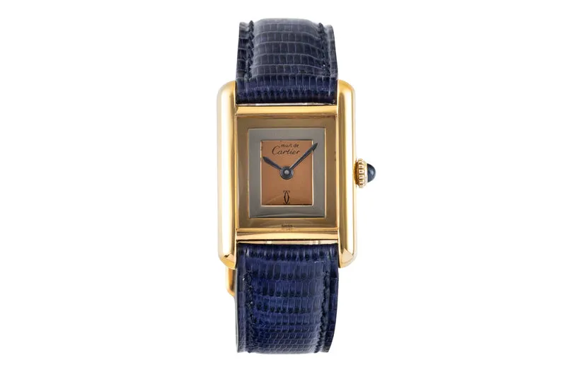 Cartier Tank silver-gilt manual winding women's watch 3 [2601027]