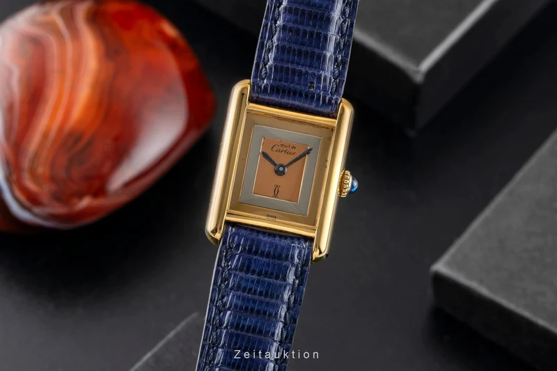 Cartier Tank silver-gilt manual winding women's watch 3 [2601027]
