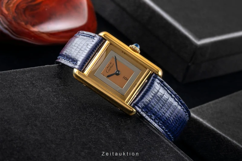 Cartier Tank silver-gilt manual winding women's watch 3 [2601027]