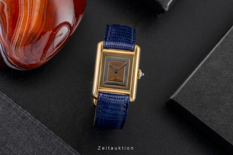 Cartier Tank silver-gilt manual winding women's watch 3 [2601027]