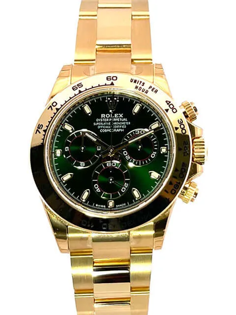 Rolex Cosmograph Daytona Gelbgold 116508 Grün