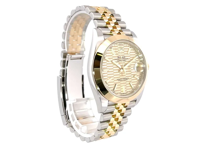 Rolex Datejust 41 Edelstahl Gelbgold 126303 golden Riffelmuster Jubile-Band