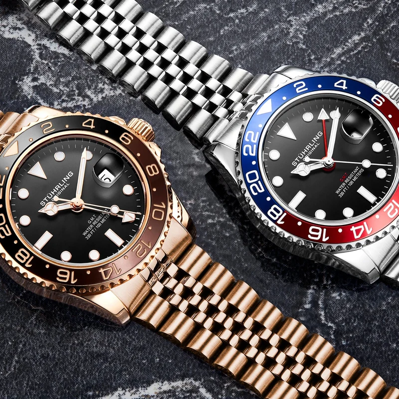 Stührling Meridian 3968 GMT Quartz 42mm Diver