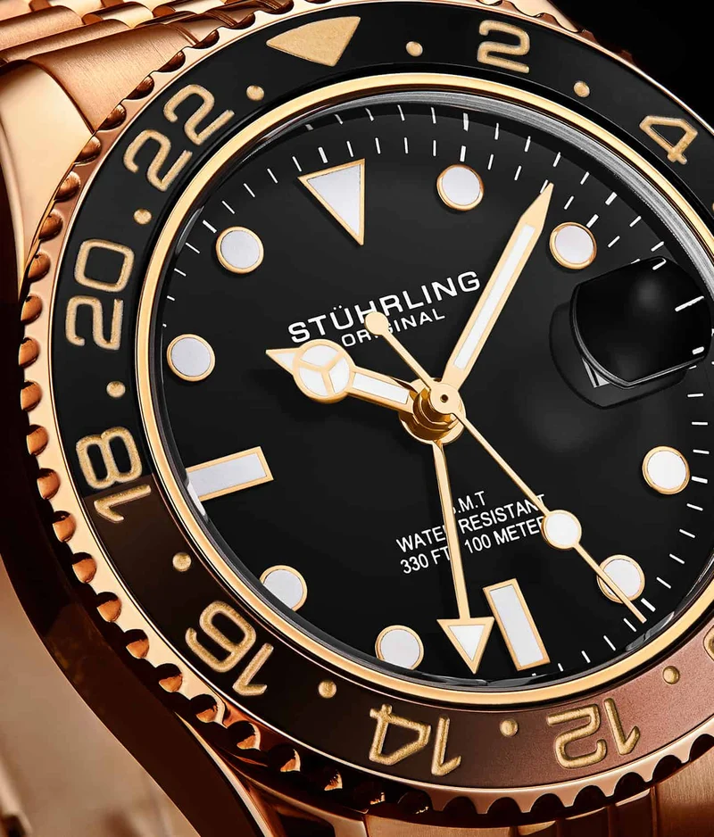 Stührling Meridian 3968 GMT Quartz 42mm Diver