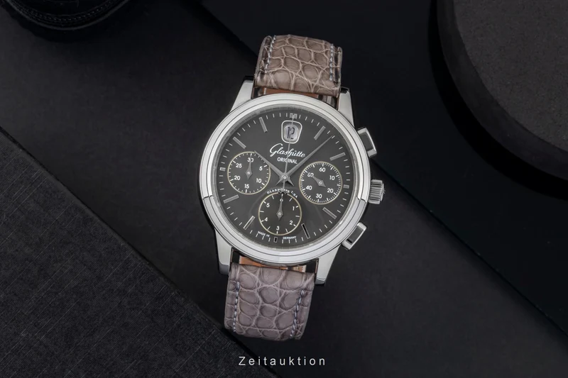 Glashütte Senator chronograph steel automatic men's watch 39-31-14-23-04 [2601110]