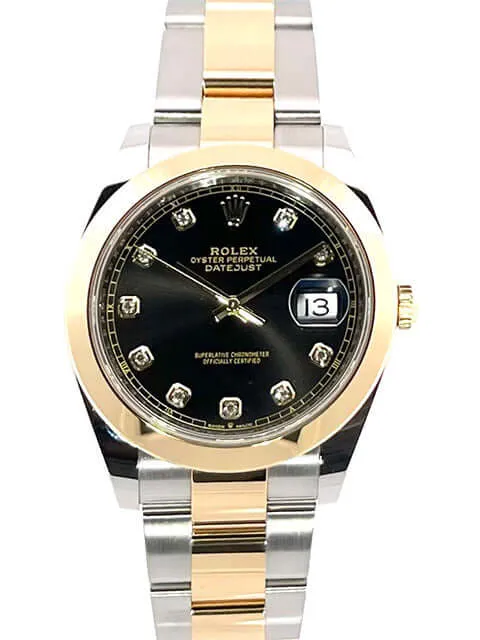 Rolex Datejust 41 Edelstahl Gelbgold 126303 Schwarz Diamant