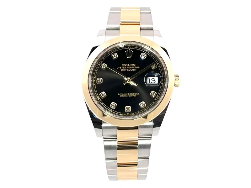 Rolex Datejust 41 Edelstahl Gelbgold 126303 Schwarz Diamant