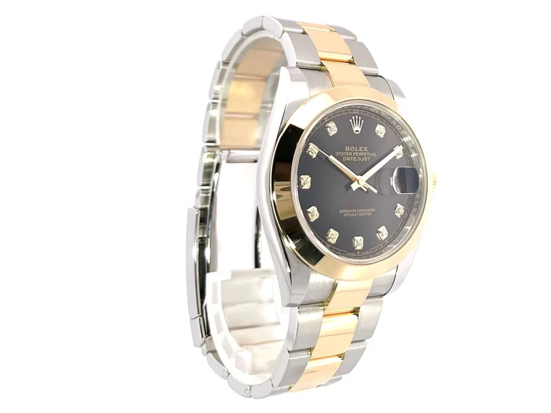 Rolex Datejust 41 Edelstahl Gelbgold 126303 Schwarz Diamant