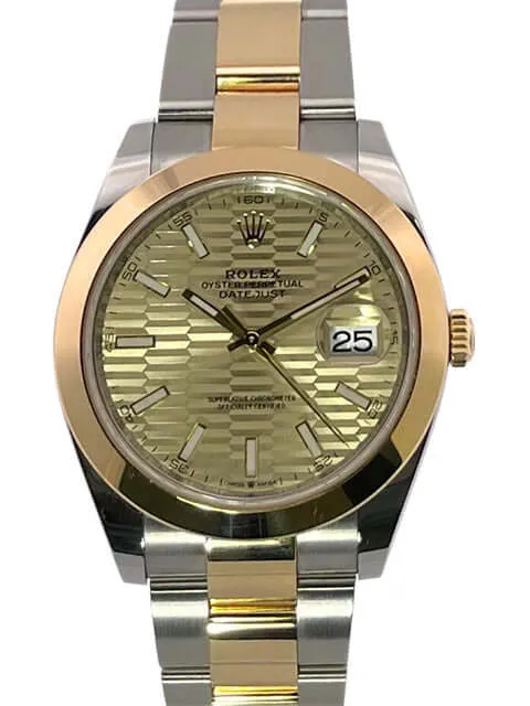 Rolex Datejust 41 Edelstahl Gelbgold 126303 golden Riffelmuster